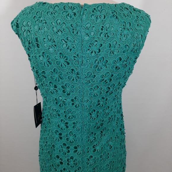 NWT Adriana Papell lace overlay turquoise blue dress 10 - Picture 5 of 15